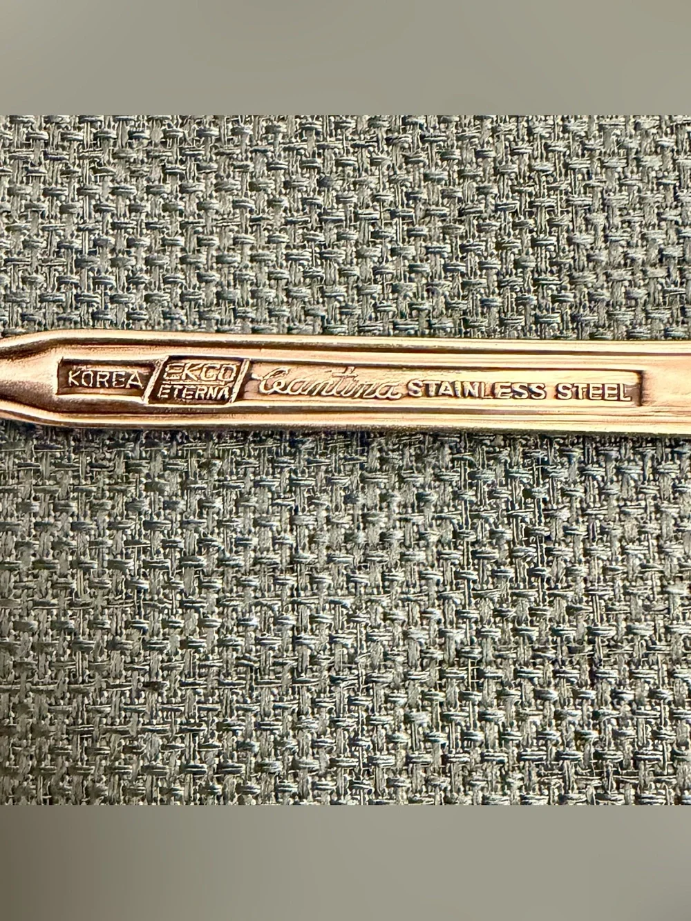 SET OF 7 CANTINA  TEASPOONS  Ekco Eterna Stainless Steel Korea Burnished Handle